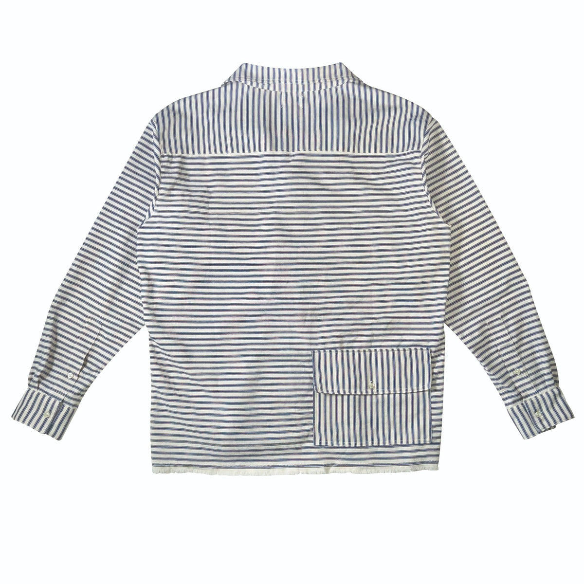 Tシャツ・カットソー [NIIER NOR] SHIRRING STRIPE BUTTON DOWN TEE NIIER NOR SHIRRING STRIPE BUTTON DOWN TEE